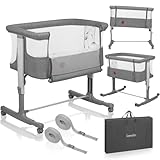 Image of Lionelo LO-AURORA GREY CONCRETE bedside crib