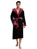 Image of vislivin DVJA7898L-Black-Wine Red dressing gown