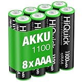 Image of HiQuick 8 x AAA 1100mAh rechargeable battery