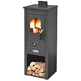 immagine di GrecoShop LONG HOLD FIRE BLACK LUX stufa a legna