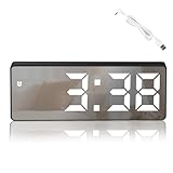 Image of RISVOWO LED Miroir Horlogue Digitale alarm clock