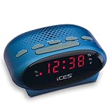 Image of iCES ICR-210 blue clock radio