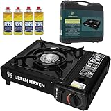 Image of Green Haven Gas Stove With Gas camping stove