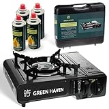 Image of Green Haven Gas Stove With Gas camping stove