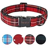 Image of Unique style paws UKC-RedPlaid-S dog collar