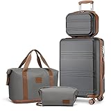 Image of Kono K1871-1L GY/BN 12/20+EA2212 GY/BN luggage set
