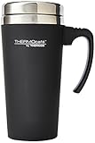 Image of Thermo Cafe 420 ml Plastic and Stainless Steel Soft Touch Travel Mug, Black 71400 travel mug